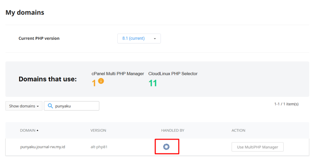 select php version 2