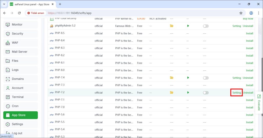 Install ioncube loader aaPanel
