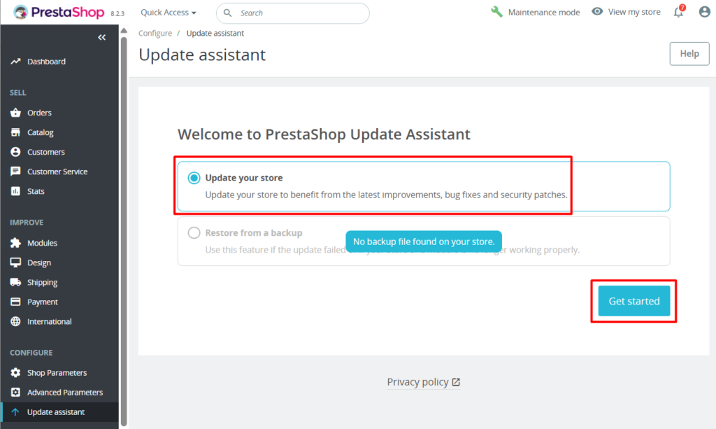update prestashop 2