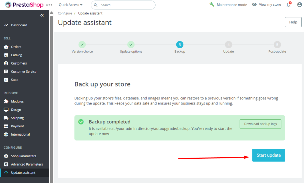 update prestashop 7
