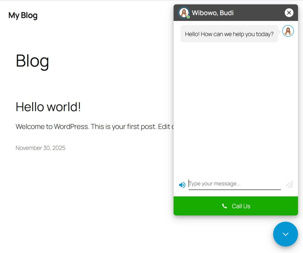 Uji 3CX Live Chat user