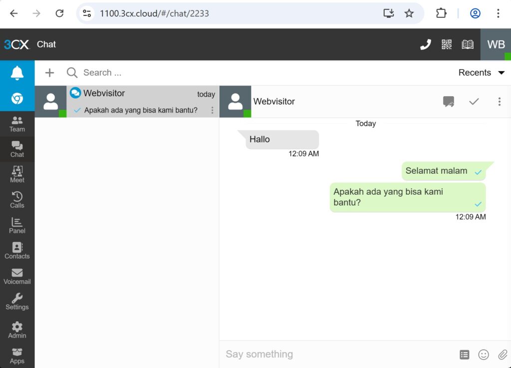Uji 3CX Live Chat admin