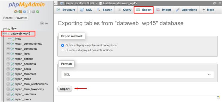 Cara Export dan Import Database di Laragon – Rumahweb
