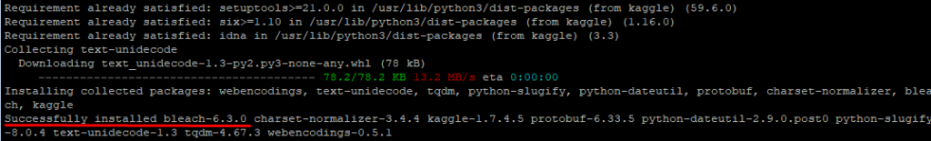 install kaggle