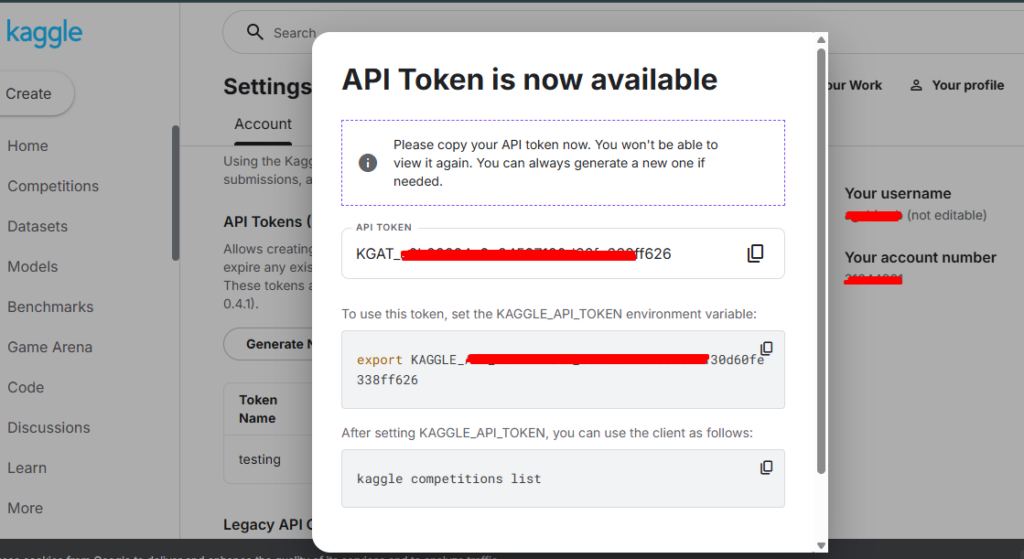 Tampilan generate API