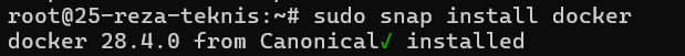 Install docker dengan snap