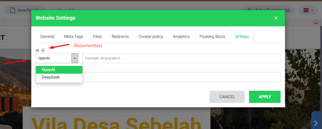 Dokumentasi Key AI - Sitepro Rumahweb