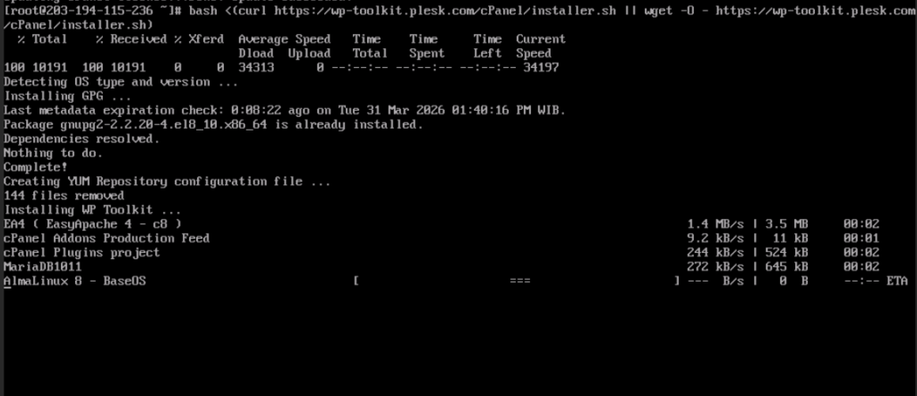 install WP Toolkit via SSH