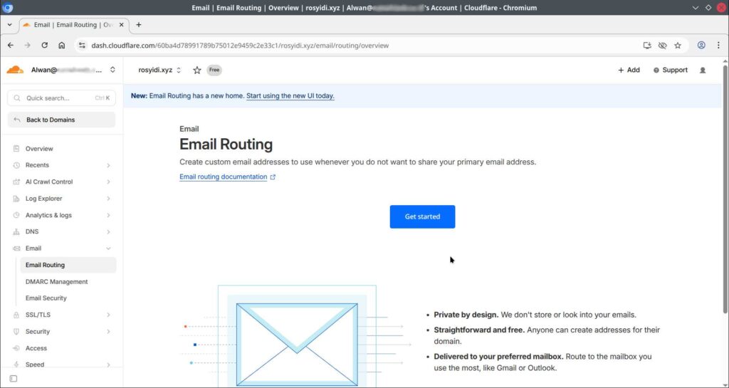 Langkah 1. Masuk ke menu Email Routing