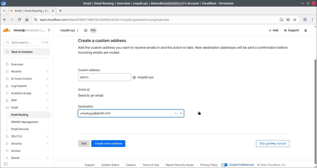 Langkah 2. Buat cloudflare Email Routing