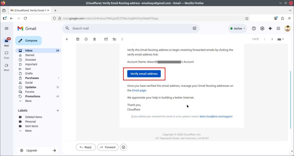 Langkah 3. Verifikasi Email Address