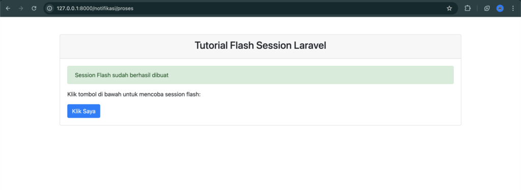 session flash sudah dibuat