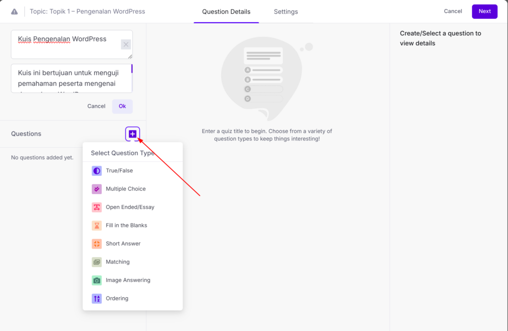 Step 3. Menambahkan Pertanyaan