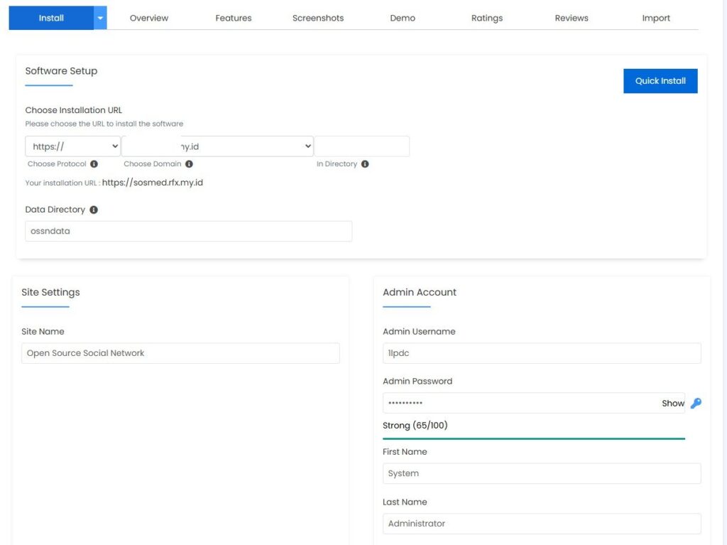 konfigurasi instalasi ossn