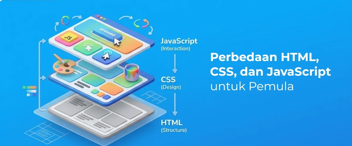 Banner - Perbedaan HTML, CSS, dan JavaScript
