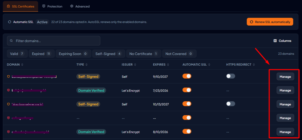 generate csr cpanel meridian theme manage