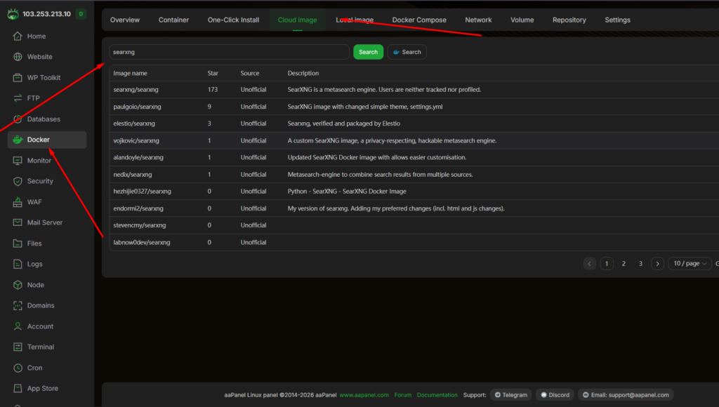 Cara install SearXNG di aaPanel part 1