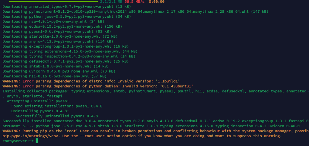 instal glances dan web dependency