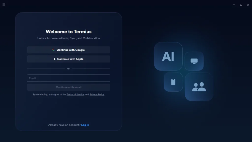 halaman login termius