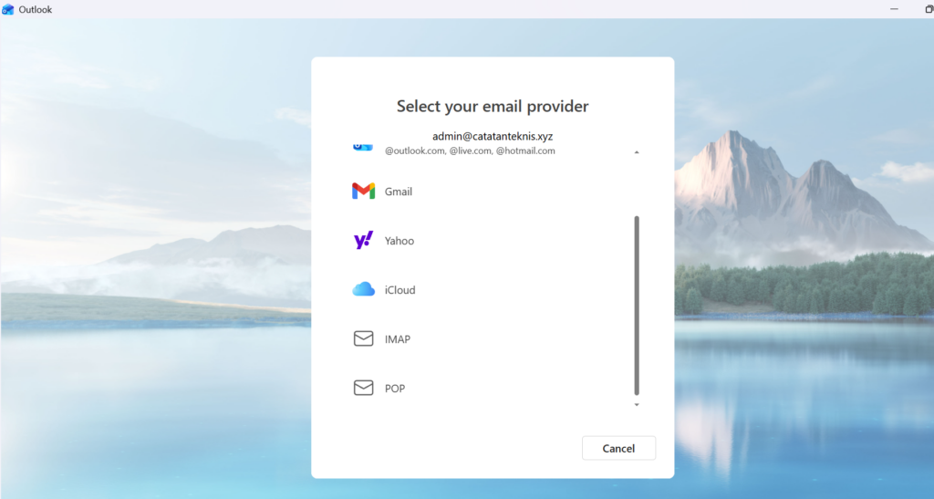 Pilih provider email
