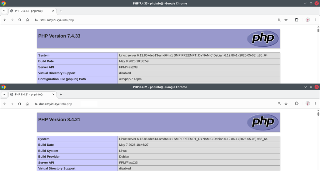 Install Multi PHP di Debian 13
