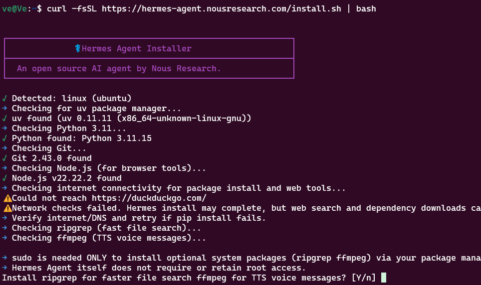 instalasi hermes agent part 1