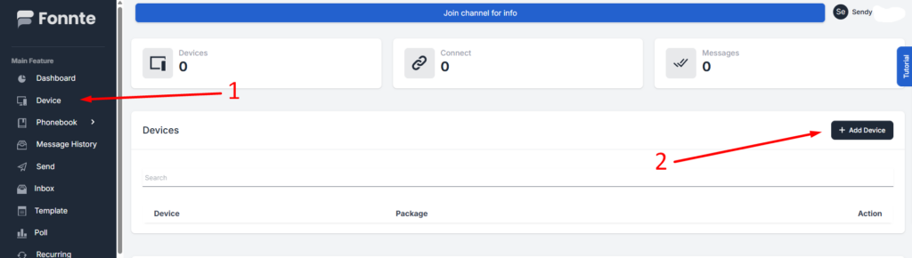 Pilih Button Add Device