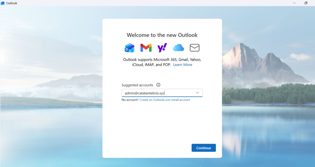menambah email di new outlook