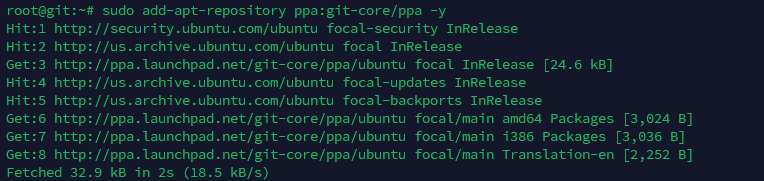 menambah repository ppa git-core