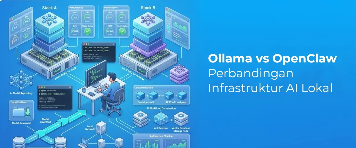 Banner - Perbandingan Ollama vs OpenClaw