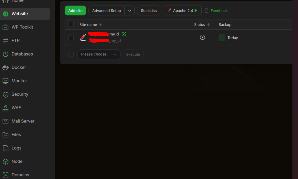 masuk ke menu website