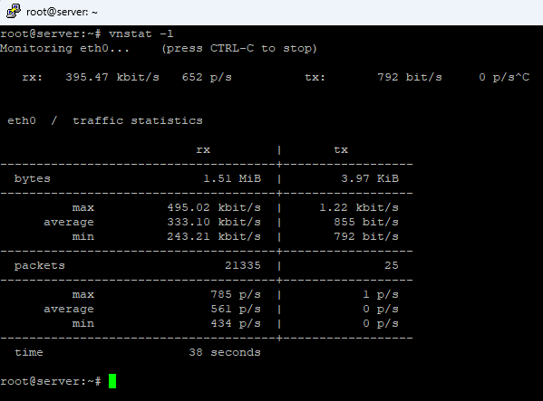 bandwidth secara realtime