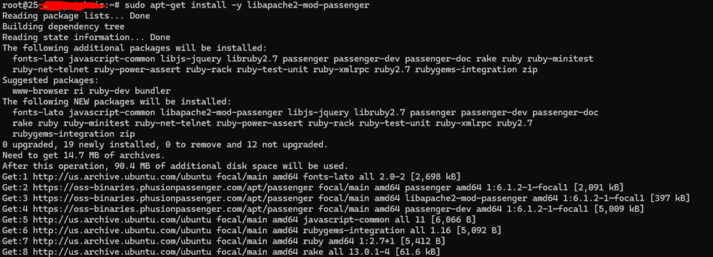 Instal Phusion Passenger beserta modul apache