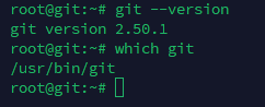 memeriksa likasi binary git