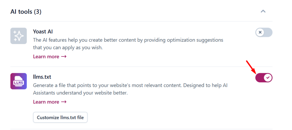 Membuat llms.txt di WordPress - yoast seo