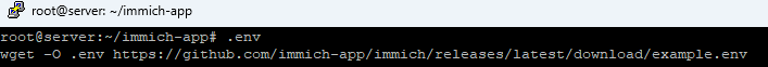 Download file .env Immich