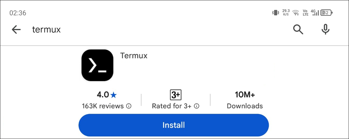 Install Termux di android
