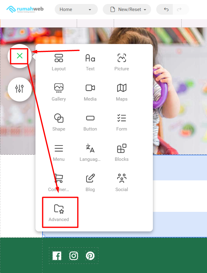 menu advanced