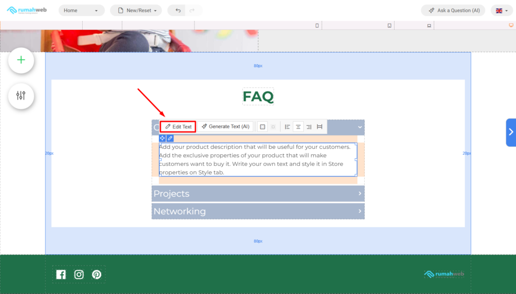 edit jawaban fitur accordion sitepro
