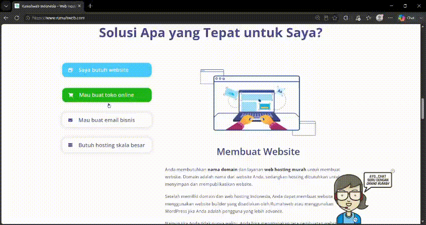 contoh tabs pada website