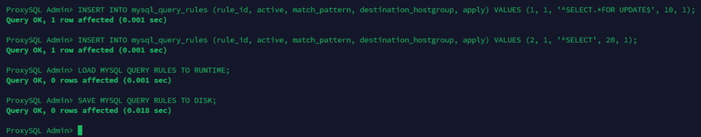 proxysql routing readwrite