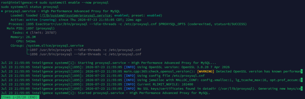 proxysql status