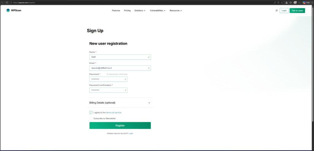 Register akun