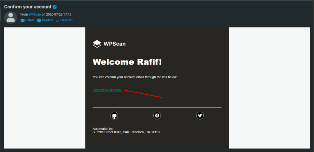 Confirm my account