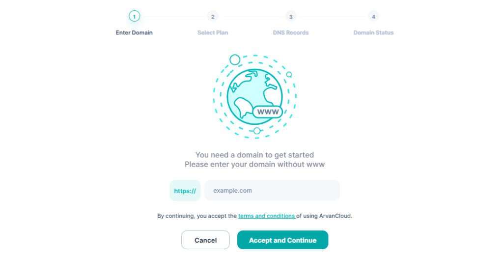 masukkan nama domain anda