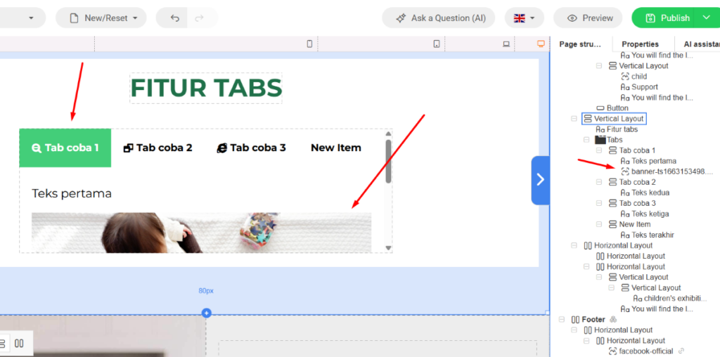 tambah media tabs sitepro 5