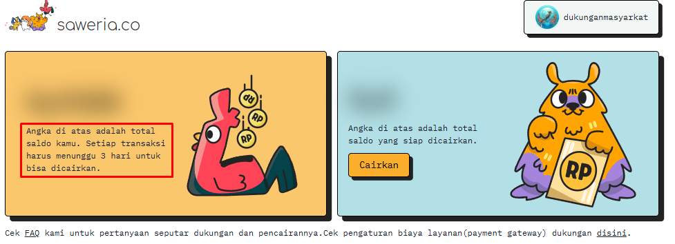 Perhatikan pada bagian Pencairan dana, hanya bisa dilakukan setelah 3 hari dana masuk, sehingga kamu tidak dapat langsung pindahkan ke e-wallet/bank terdaftar.