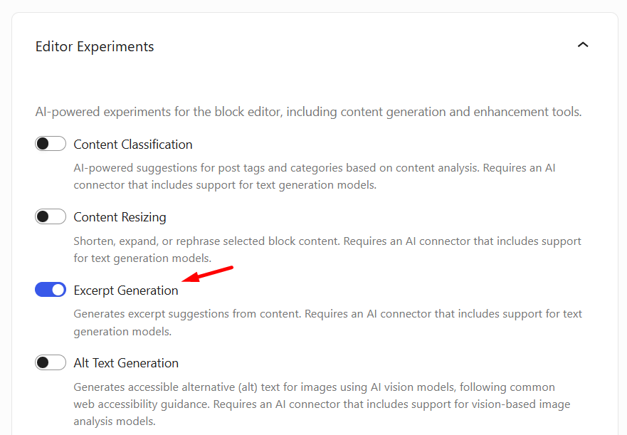 mengaktifkan excerpt pada editor