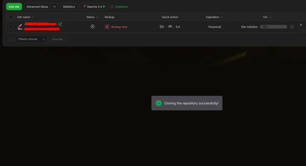 Cloning repo berhasil