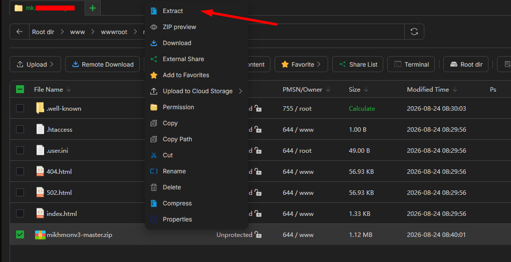 extract files